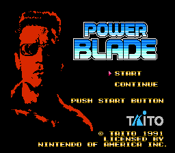 Power Blade (easy mode) Title Screen